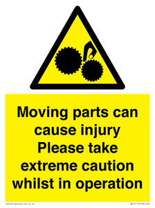 Moving parts can cause injury Please take extreme caution whilst in operation